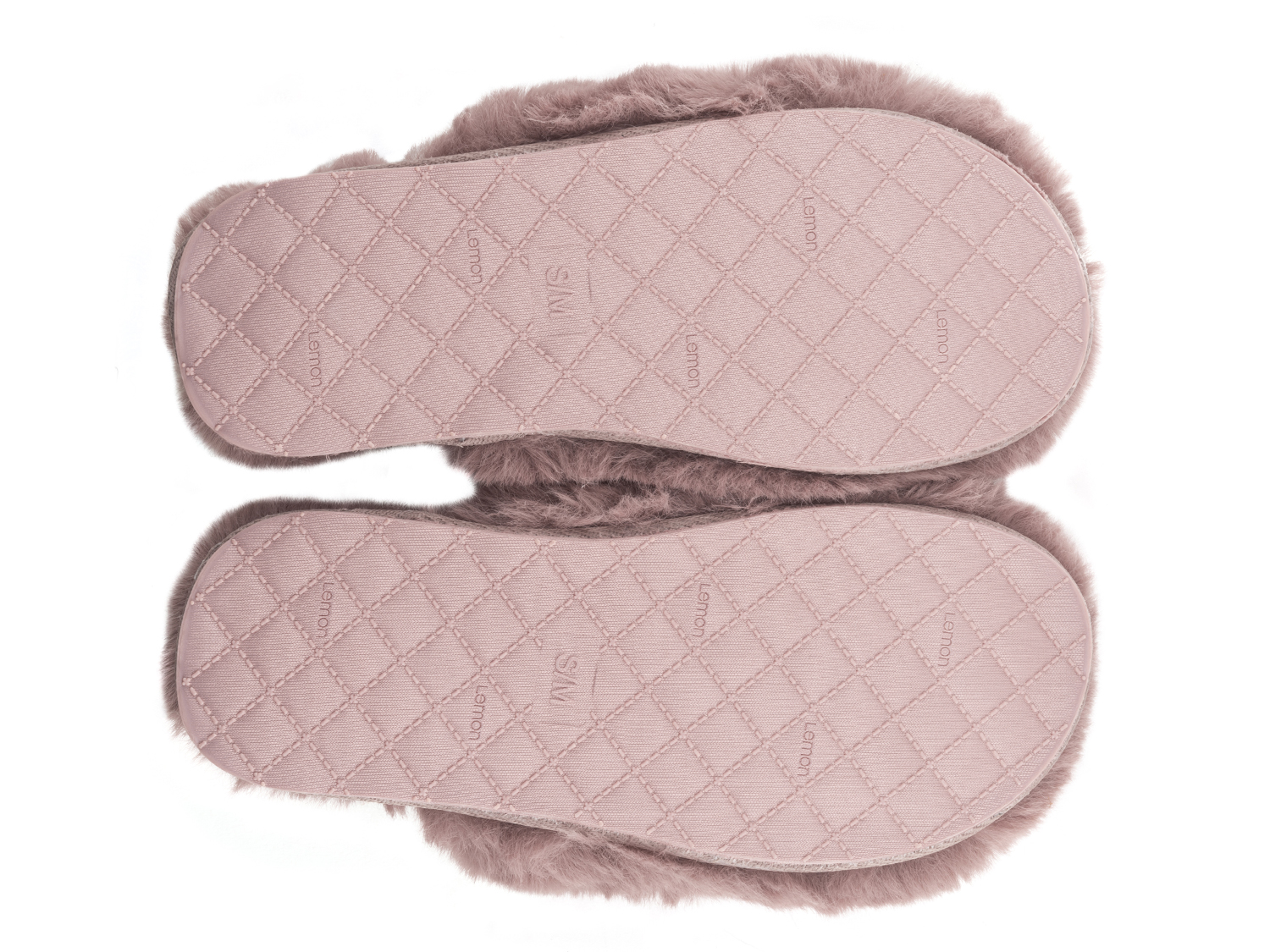 Lemon Women's Faux-Fur Slide Spa Slippers L/xl 9/10 Pink Stay home Comfortable 